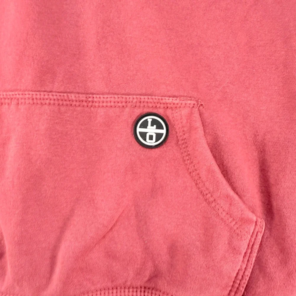 Lincoln Outfitters Hoodie Sweatshirt Youth L (12/14) Pullover Logo Sleeve Salmon